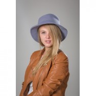 Шляпа Федора  из ткани велюр цвет сиренево-серый Волгоград фото, цена, продажа, купить