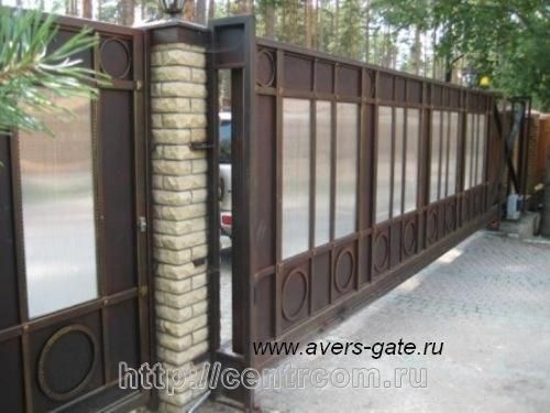 Ворота откатные с элементами ковки Санкт-Петербург фото, цена, продажа, купить
