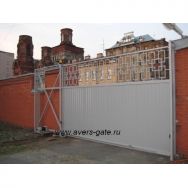Откатные ворота с комбинированной зашивкой Санкт-Петербург фото, цена, продажа, купить